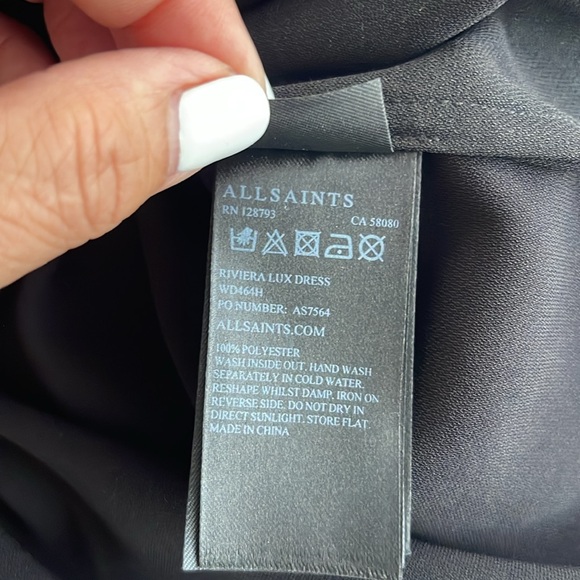 All Saints Riviera Lux Black dress - Picture 9 of 9